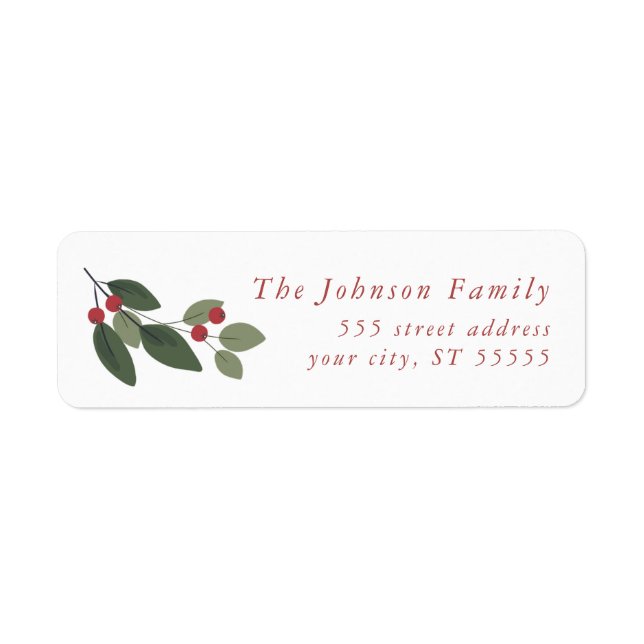 Holiday Holly, Weihnachten Rücksendeadressen-Aufkl (Vorne)