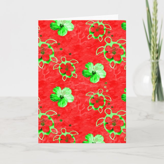 Holiday Honu Turtles Feiertagskarte (Vorderseite)