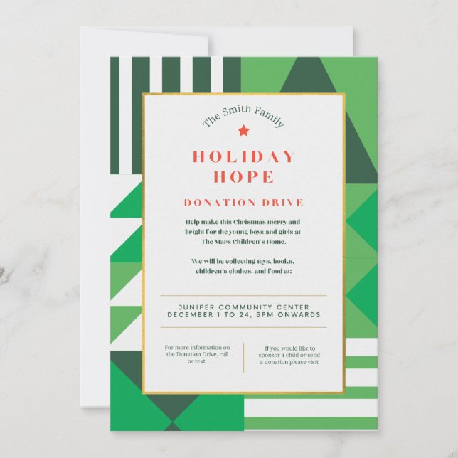 Holiday Hope Christmas Event Invitation (Devant)