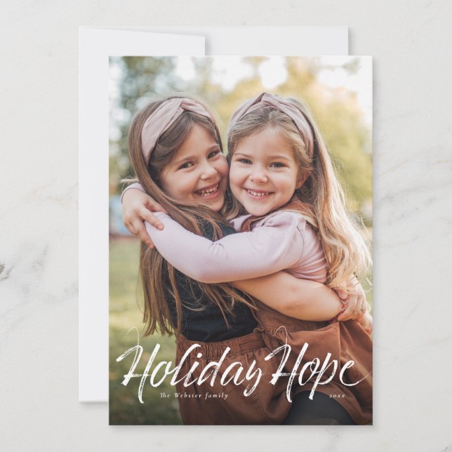 Holiday Hope einfache Foto Weihnachtskarte Feiertagskarte (Vorderseite)