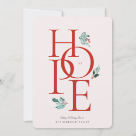 Holiday Hope Modernes botanisches Berry Red Feiertagskarte