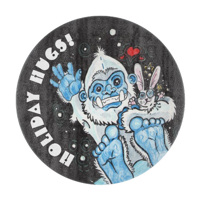 Holiday Hugs Yeti! Schneidebrett (Vorderseite)