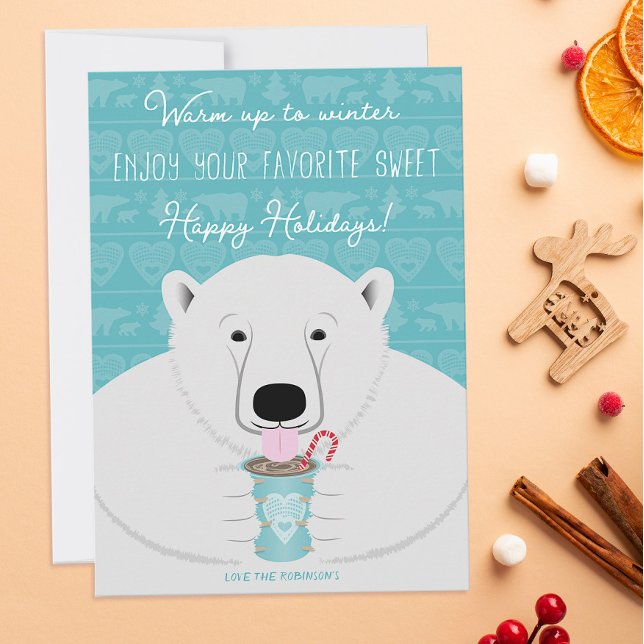 Holiday Hyge Polar Bear Sips Hot Cocoon Auf Aquama Karte (Von Creator hochgeladen)