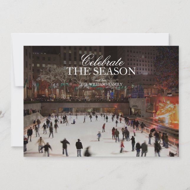 Holiday Ice Skaten Rink im Rockefeller Center Einladung (Vorderseite)