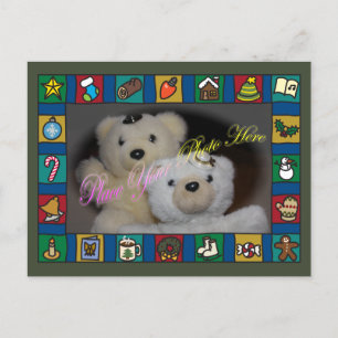 Holiday Icons Cartoon Border Template Postkarte