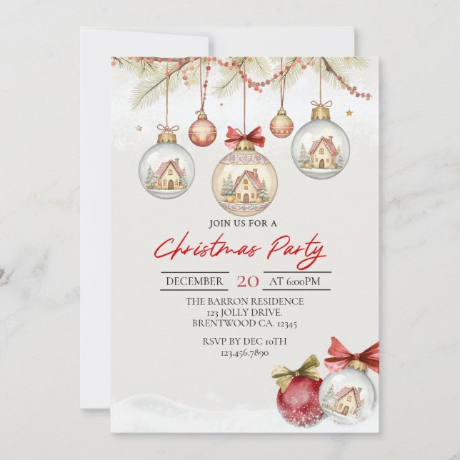 Holiday Invitation, Holiday Party, Christmas Party Einladung (Vorderseite)