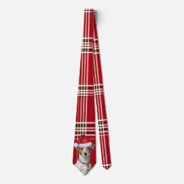 Holiday Jack Russell Terrier Karierte Weihnachten Krawatte