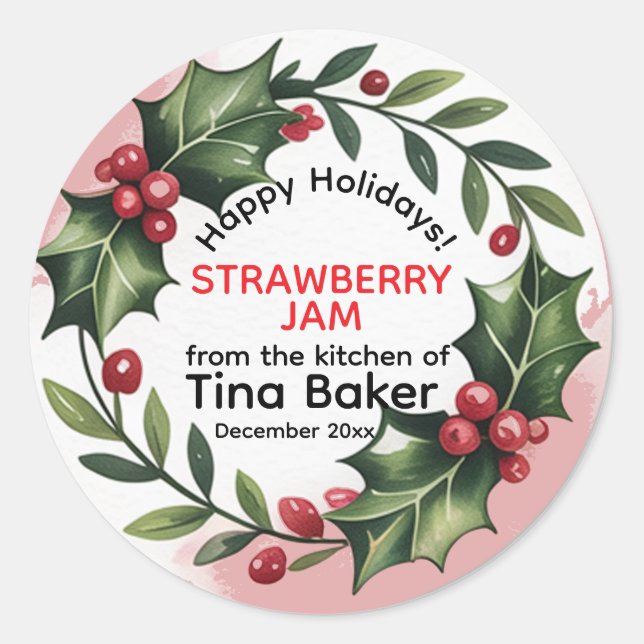 Holiday Jam oder Jelly Labels Runder Aufkleber (Vorderseite)