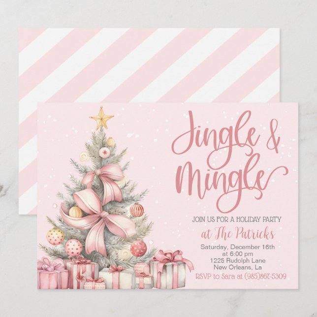 Holiday Jingle & Mingle Party Einladung (Vorne/Hinten)