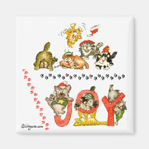 Holiday Joy Cats Magnet