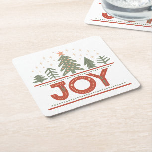 Holiday Joy Christmas Rechteckiger Pappuntersetzer
