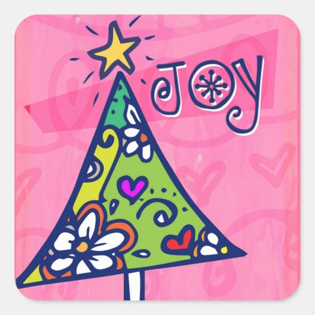 Holiday Joy Christmas Tree Stickers (Vorderseite)