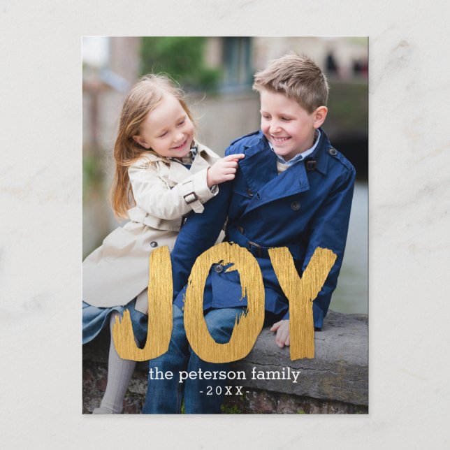 Holiday Joy Holiday Foto Card Postkarte (Vorderseite)
