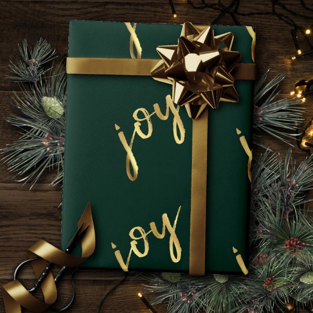 Holiday Joy | Klassisches Gold-Marker-Script auf G Geschenkpapier (Von Creator hochgeladen)