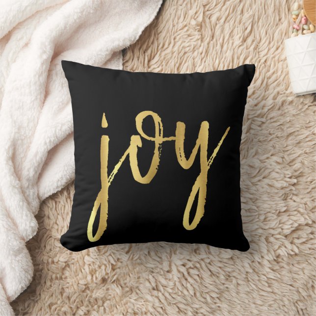 Holiday Joy | Klassisches Gold-Marker-Script auf s Kissen (Decke)