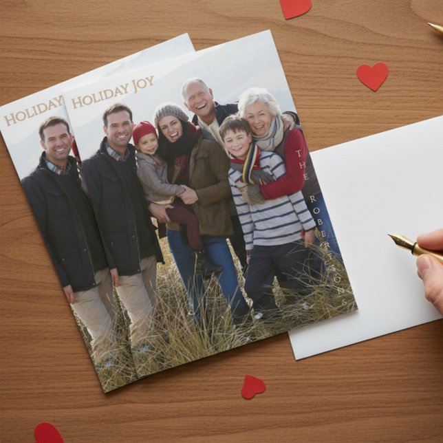 Holiday Joy Modern Warm Magnetic Photo Holiday  Magnetkarte (Von Creator hochgeladen)