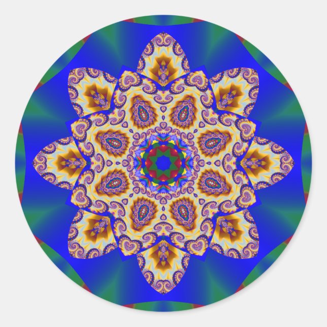 Holiday Kaleidoskop #1 Runder Aufkleber (Vorderseite)