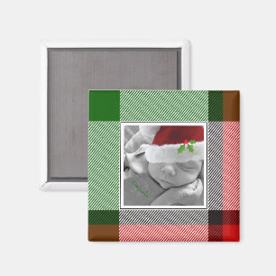 Holiday Kariert Christmas Keepake Baby Foto Magnet