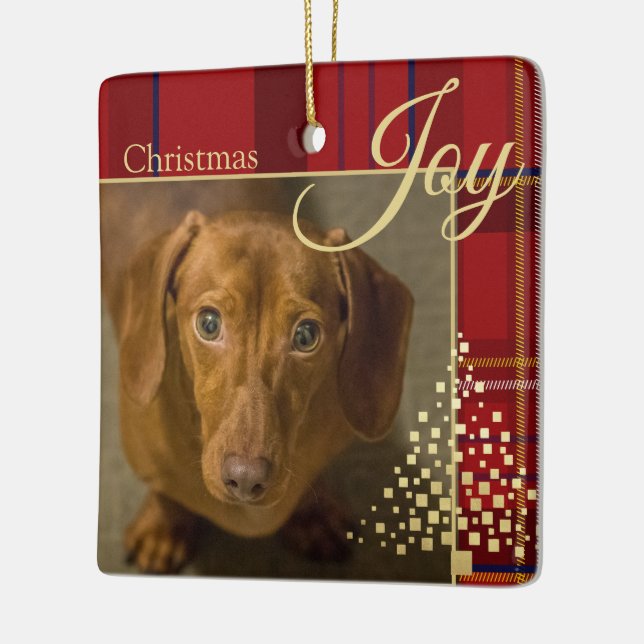 Holiday Kariert Multi Foto Keramikornament (Links)