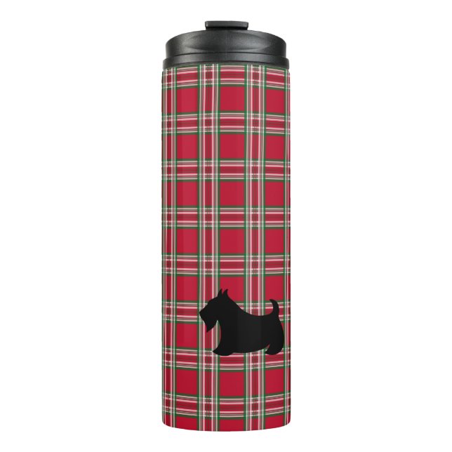 Holiday Kariert Scottish Terrier Coffee Tumbler Thermosbecher (Vorderseite)