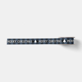 Holiday Karierten Weihnachtsbaum Blue Satinband