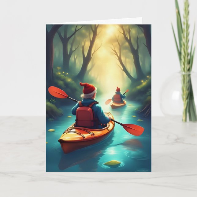 Holiday Kayak Journey - Paddling Adventure Card Karte (Vorderseite)