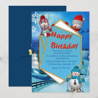 Holiday Kids Snowman Party Einladung