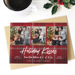 Holiday Kisses Future Herr & Mrs. 3 Foto<br><div class="desc">Senden Sie eine niedliche Urlaubskarte und Verlobung mit Ihrem Holiday Kisses Future Mr. & Mrs. 3 Multi Horizontal Foto Verlobung Foto Cards.</div>