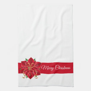 Holiday Kitchen Towel Poinsettia Geschirrtuch