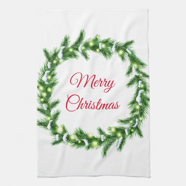Holiday Kitchen Towel Wreath Geschirrtuch (Vertikal)