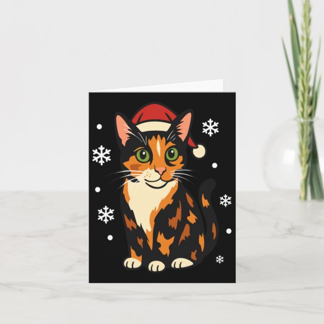 Holiday Kitten Cute Christmas Cat Design Uni Long  Karte (Vorderseite)