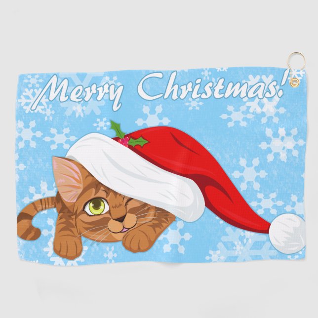 Holiday Kitten Golfhandtuch (Horizontal)