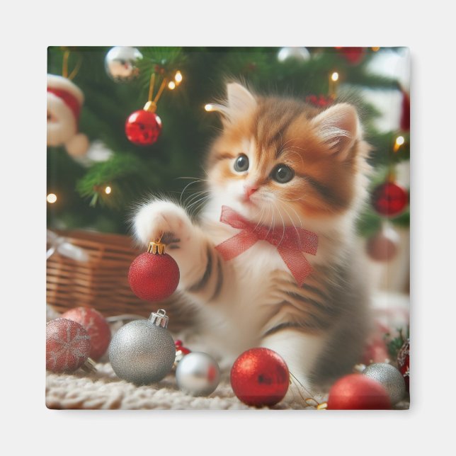 Holiday Kitten Magnet (Vorne)
