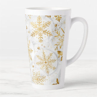Holiday latte cup in gold and white milchtasse