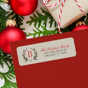 Holiday Laurel Wreath Monogram