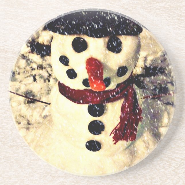 Holiday Let it Snow Adorable Snowman Untersetzer (Vorne)