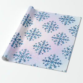 Holiday LG Ice Blu Schneeflocken Imitat Geschenkpapier