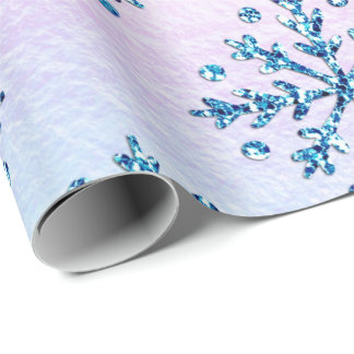 Holiday LG Ice Blu Schneeflocken Imitat Geschenkpapier