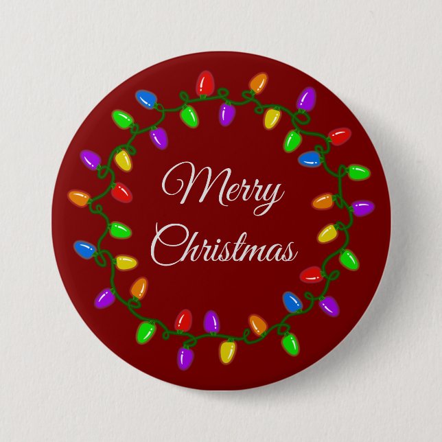Holiday Lightbulb Wreath Button (Vorderseite)