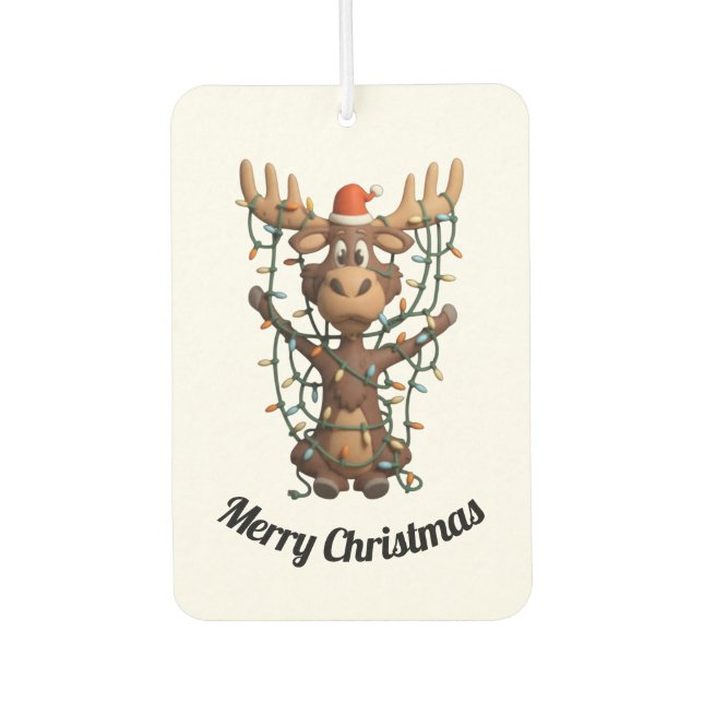 Holiday Lights Moose Autolufterfrischer (Vorderseite)