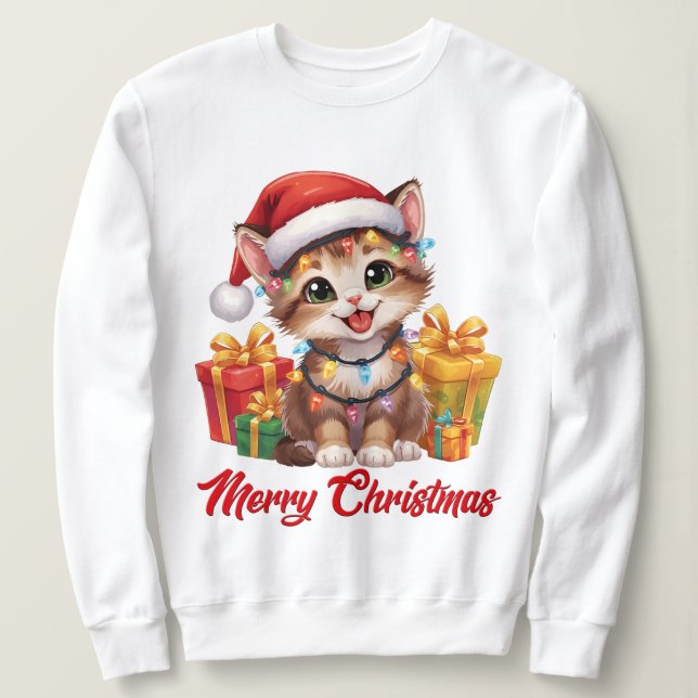 Holiday Lights & Whiskers Sweatshirt (Design vorne)