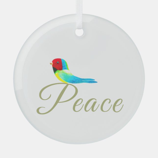 Holiday Little Bird  Messenger of Peace Ornament Aus Glas (Vorderseite)