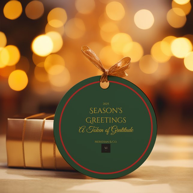 Holiday Luxe Christmas Favor Tag | Modern Geschenkanhänger (Von Creator hochgeladen)