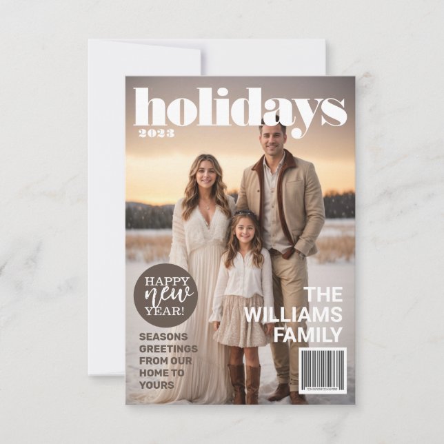 Holiday Magazine Themed Christmas Card Einladung (Vorderseite)