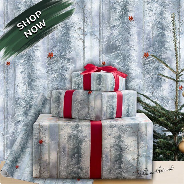 Holiday Magic Snowy Winter Forest Geschenkpapier (Von Creator hochgeladen)