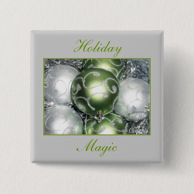 'Holiday Magic' Square Button (Vorderseite)