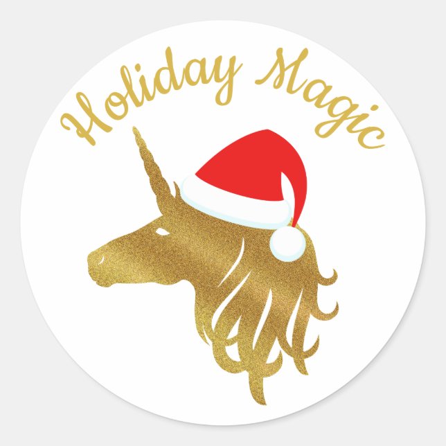 Holiday Magic Unicorn Sticker (Vorderseite)