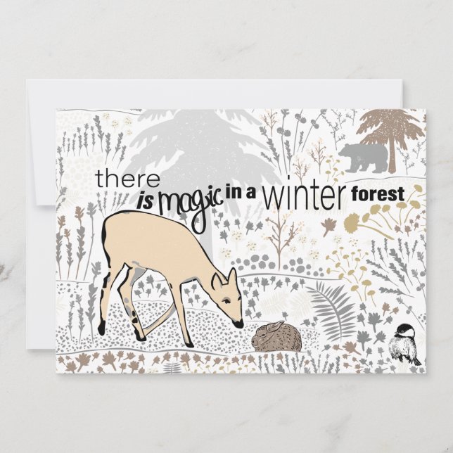 Holiday Magic Woodland Feiertagskarte (Vorderseite)