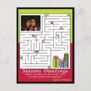 Holiday Maze Grußkarte Feiertagspostkarte