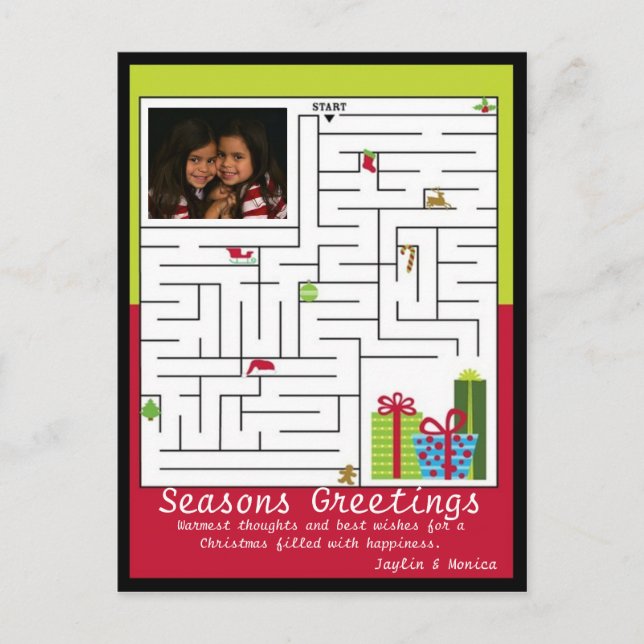 Holiday Maze Grußkarte Feiertagspostkarte (Vorderseite)